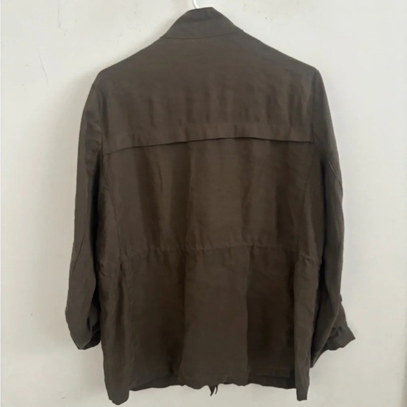 Utility Chore Jacket Zara Military Olive Green Field Style Workwear Lightweight - Picture 4 of 8